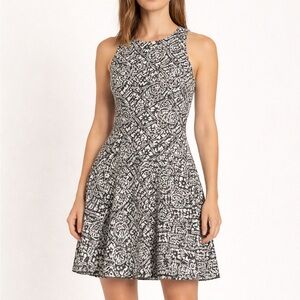 Abercrombie Fitch Black White Fit Flare Dress Womens Medium